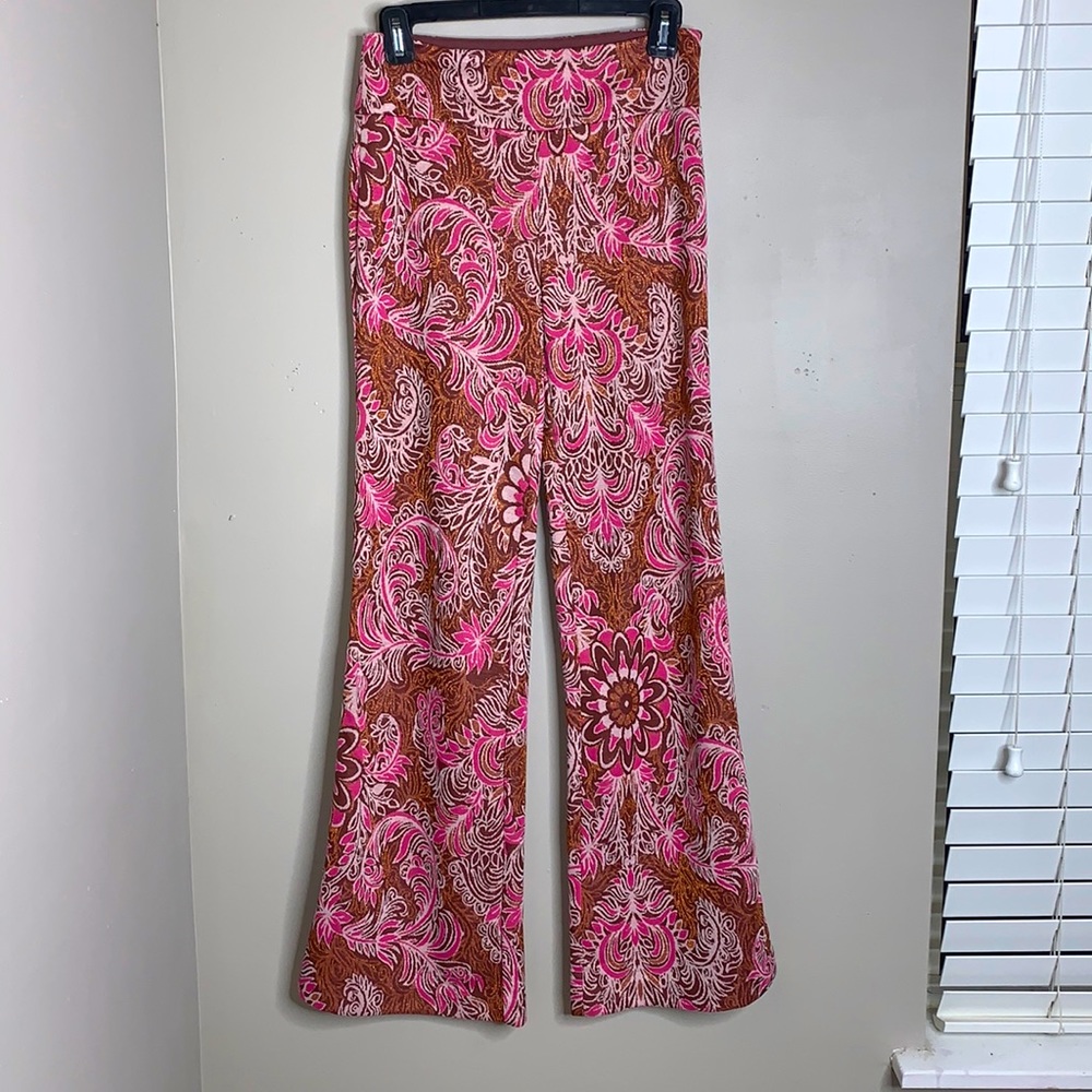 ANTHROPOLOGIE Flare Pants Floral Print Wide Leg Brand New Size 2